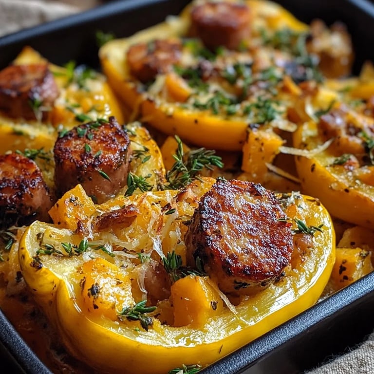 Delicious Autumn Sausage Pasta Squash