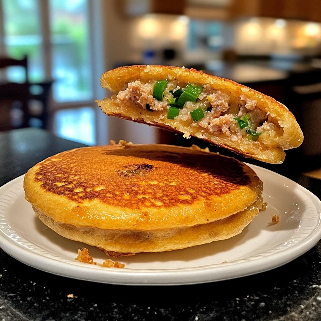 Chinese-Style Savoury Stuffed Breakfast Pancakes