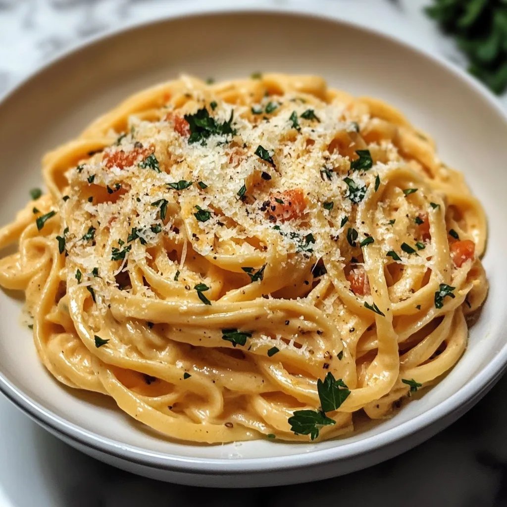 Easy Creamy Pumpkin Alfredo Pasta