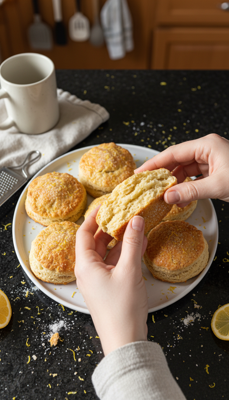 Lemon-Infused Sourdough Biscuits