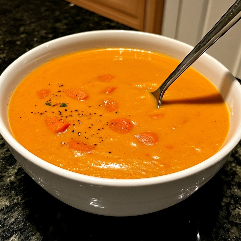 Healthy Vegan Roasted Carrot Soup