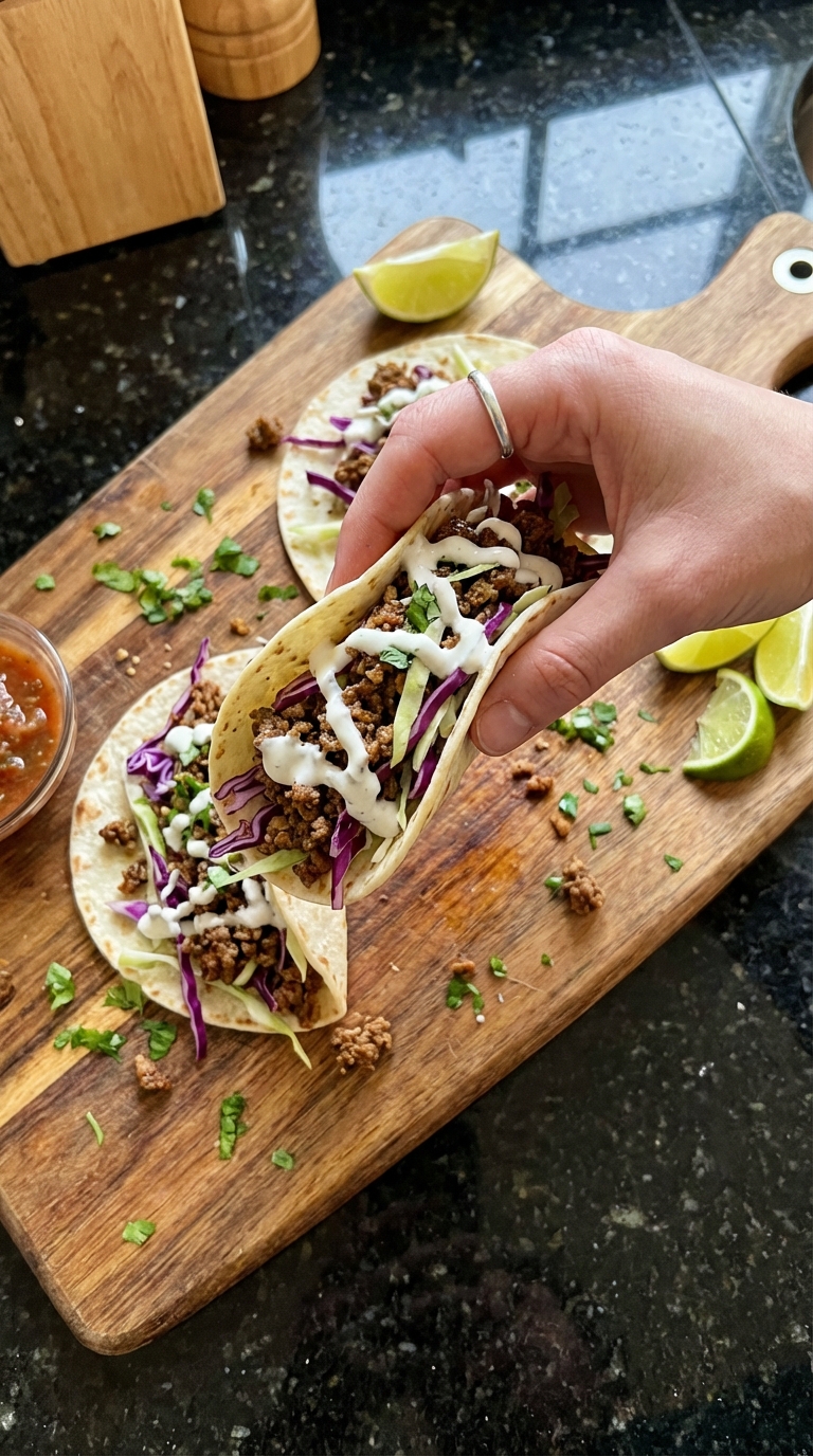 Zesty Beef and Cabbage Tacos