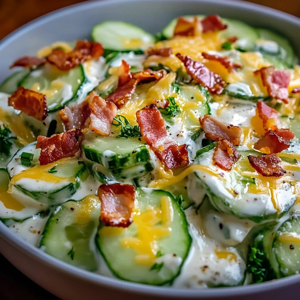 Creamy Cucumber Salad with Bacon & Cheese: An Amazing Ultimate Recipe