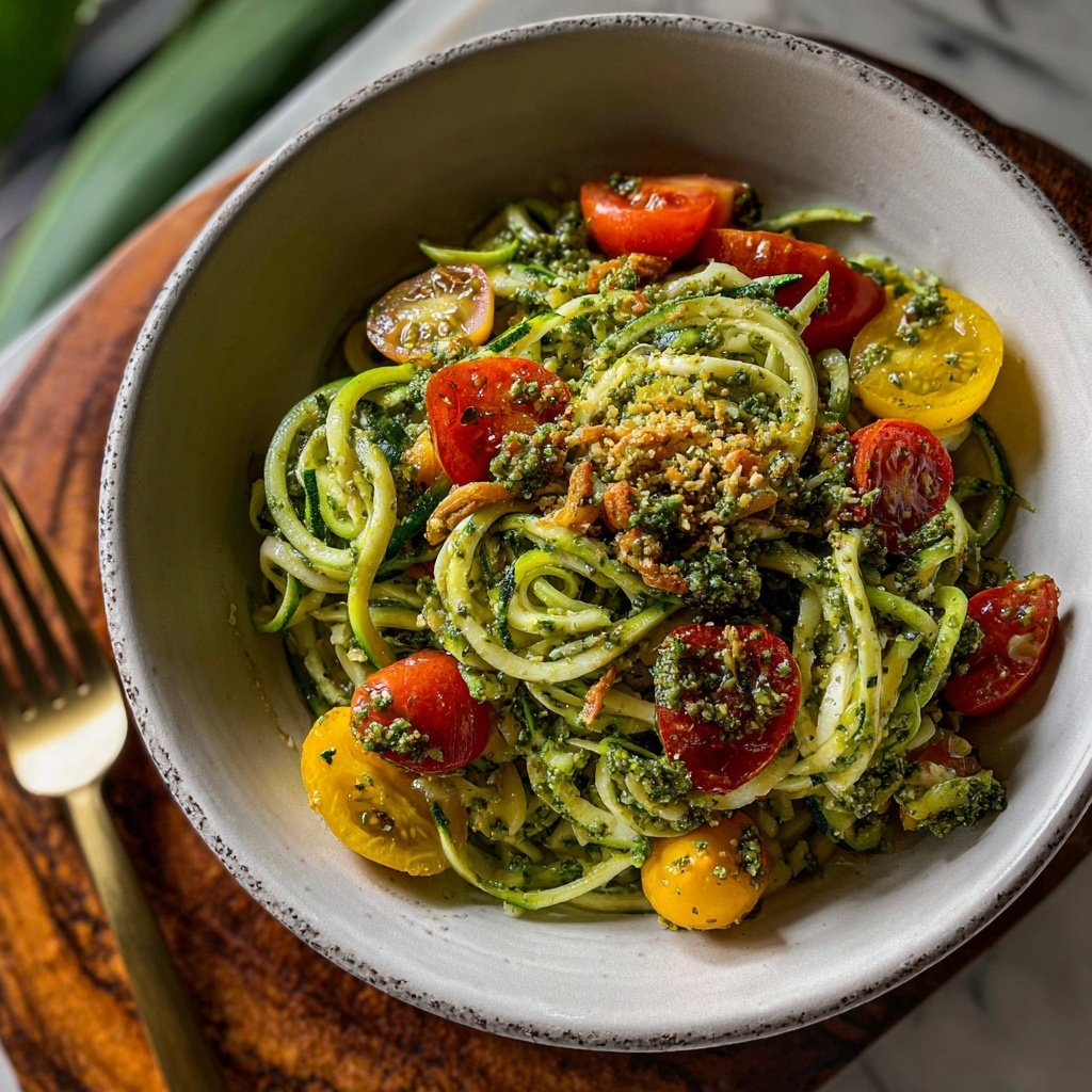 Spring Zoodle Salad with Pesto