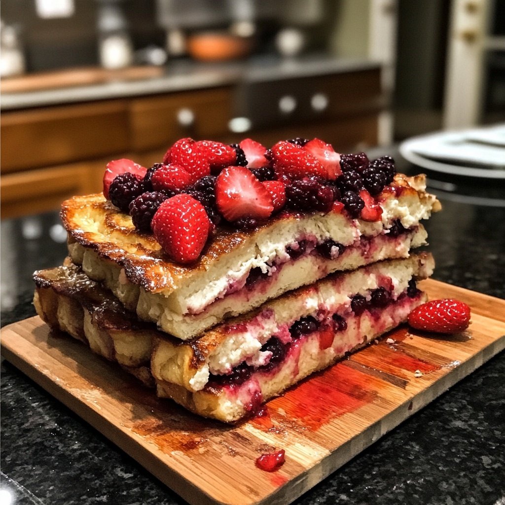 Festive Berry Croissant French Toast Bake​
