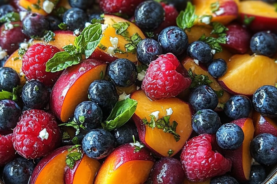 Blueberry Peach Feta Salad: An Amazing Ultimate Summer Delight