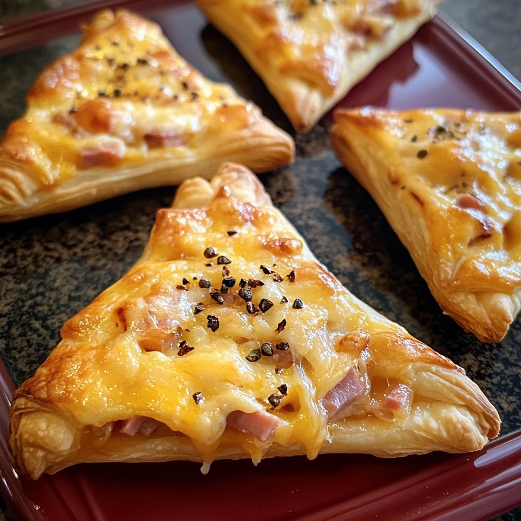 Ham & Cheese Puff Pastry Christmas Trees