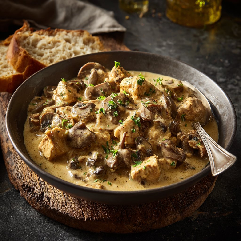Creamy Turkey Mushroom Stroganoff