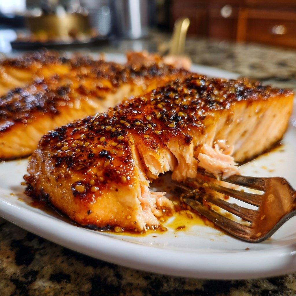 Maple Mustard Glazed Salmon Fillets