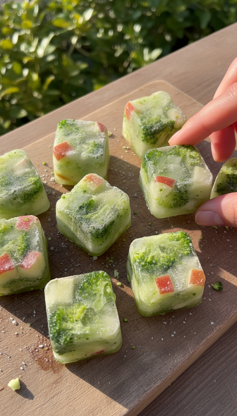 Wholesome Broccoli Apple Iced Cubes
