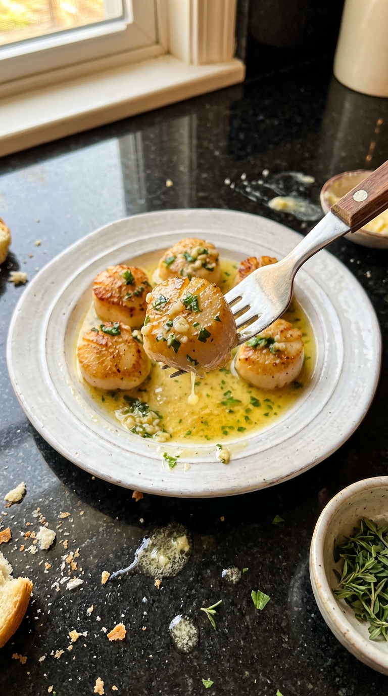 Garlic Herb Butter Scallops