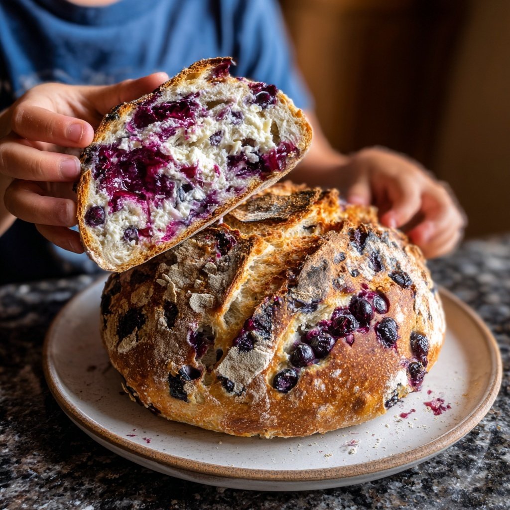 Blueberry Lemon Sourdough with Mascarpone Spread
