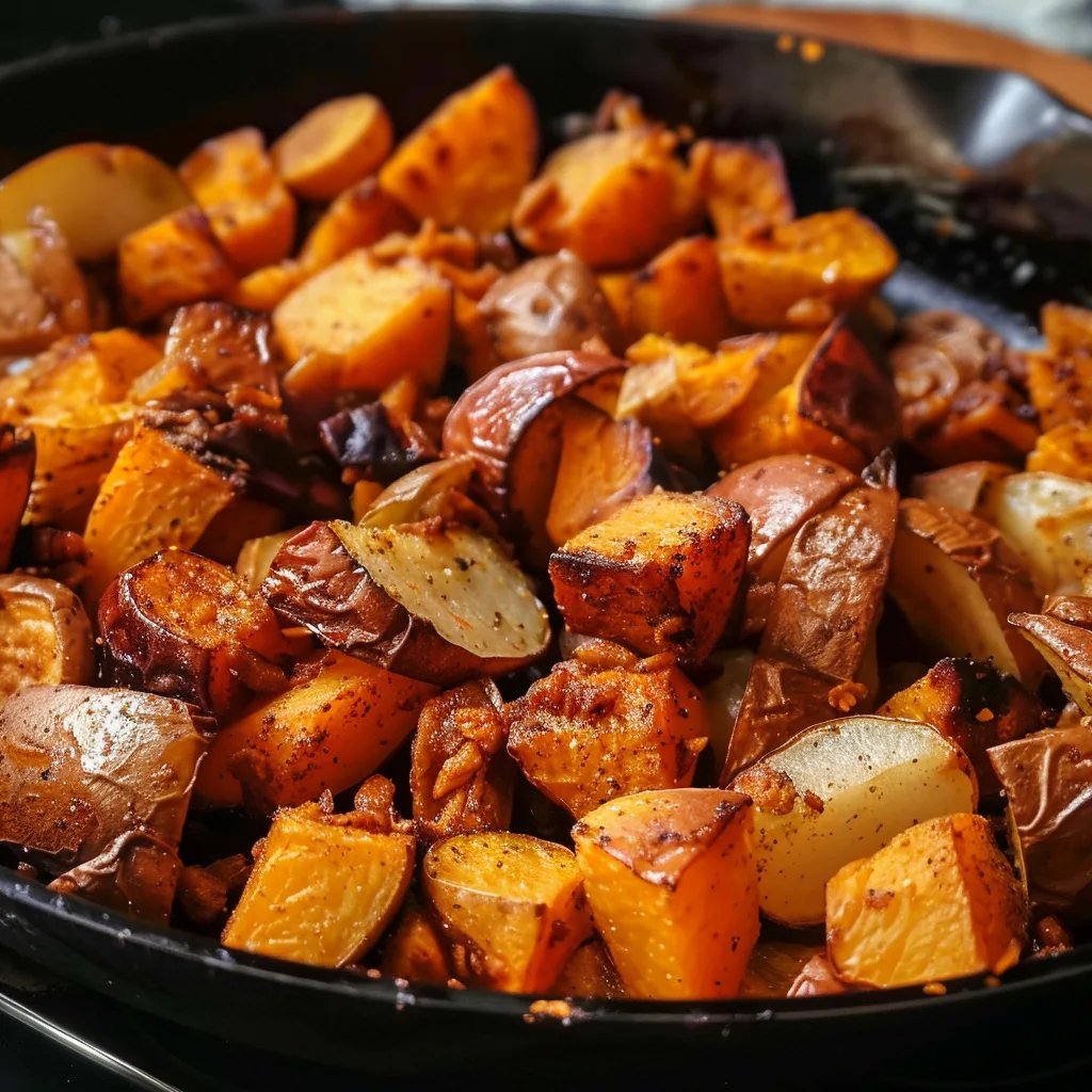 Roasted Apple Cinnamon Sweet Potatoes