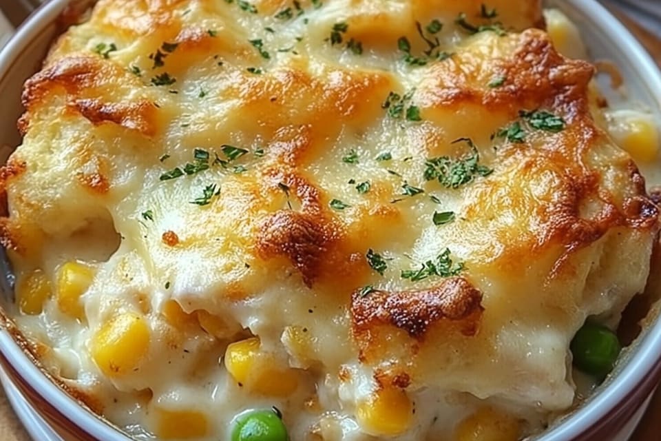 Easy Chicken Cobbler Dinner Casserole: An Incredible 7-Ingredient Meal