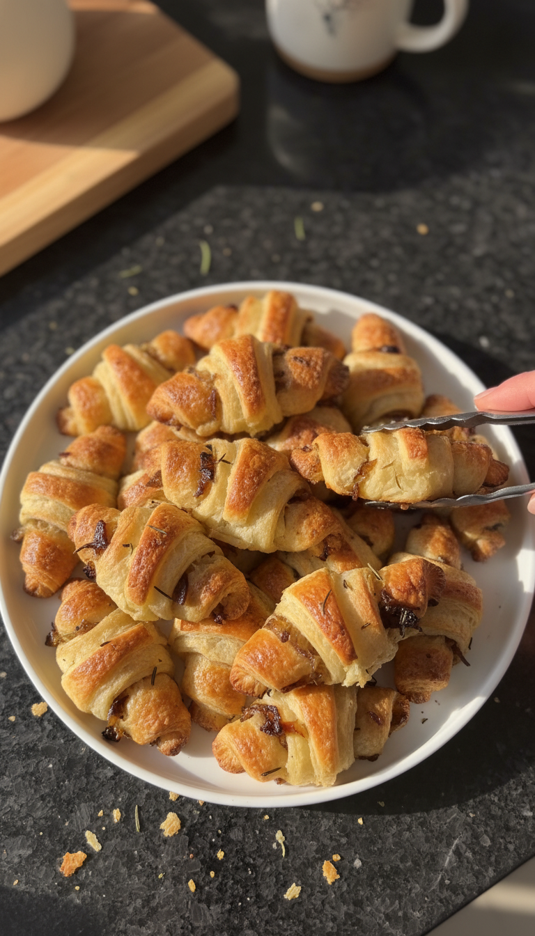 Caramelized Onion Croissant Bites