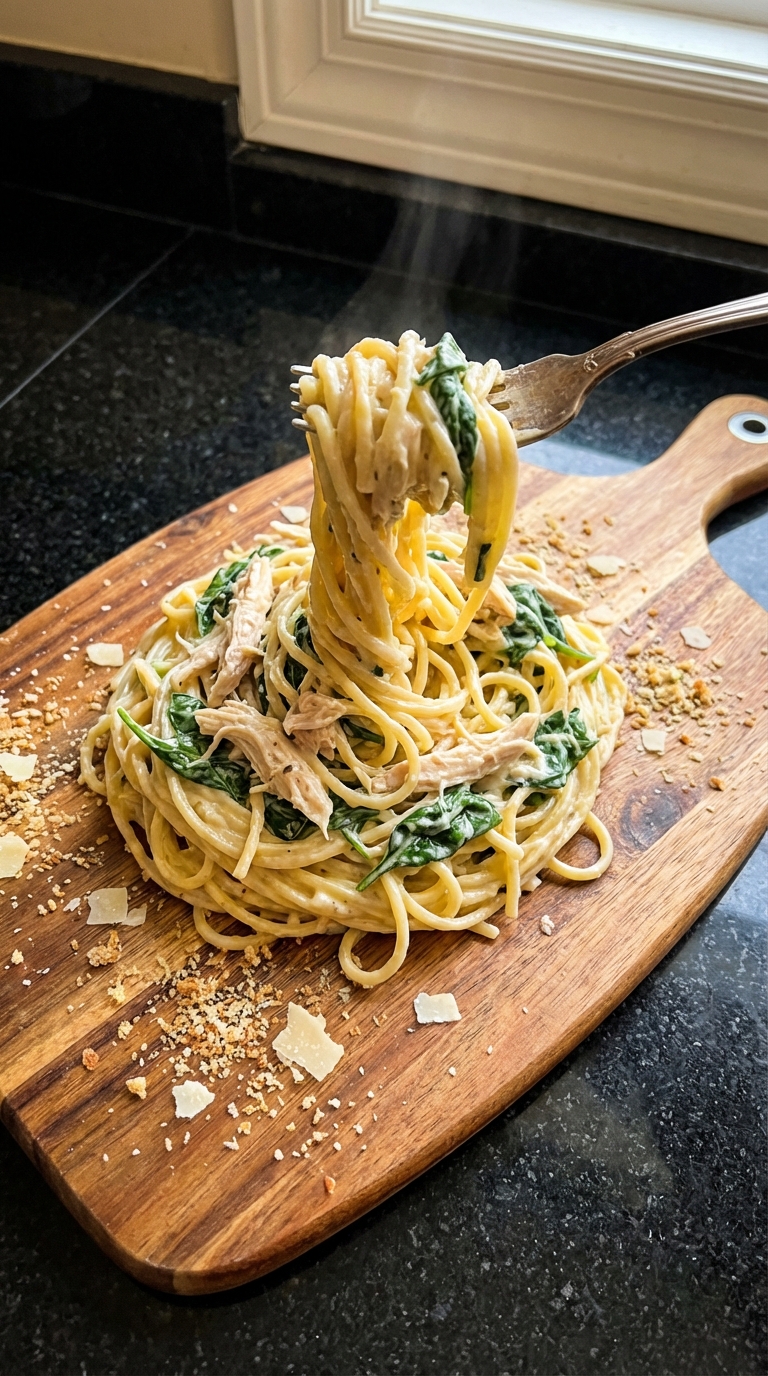 Creamy Chicken and Spinach Pasta