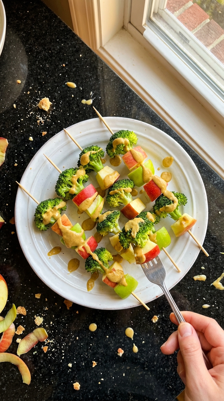 Broccoli Apple Skewers with Dip