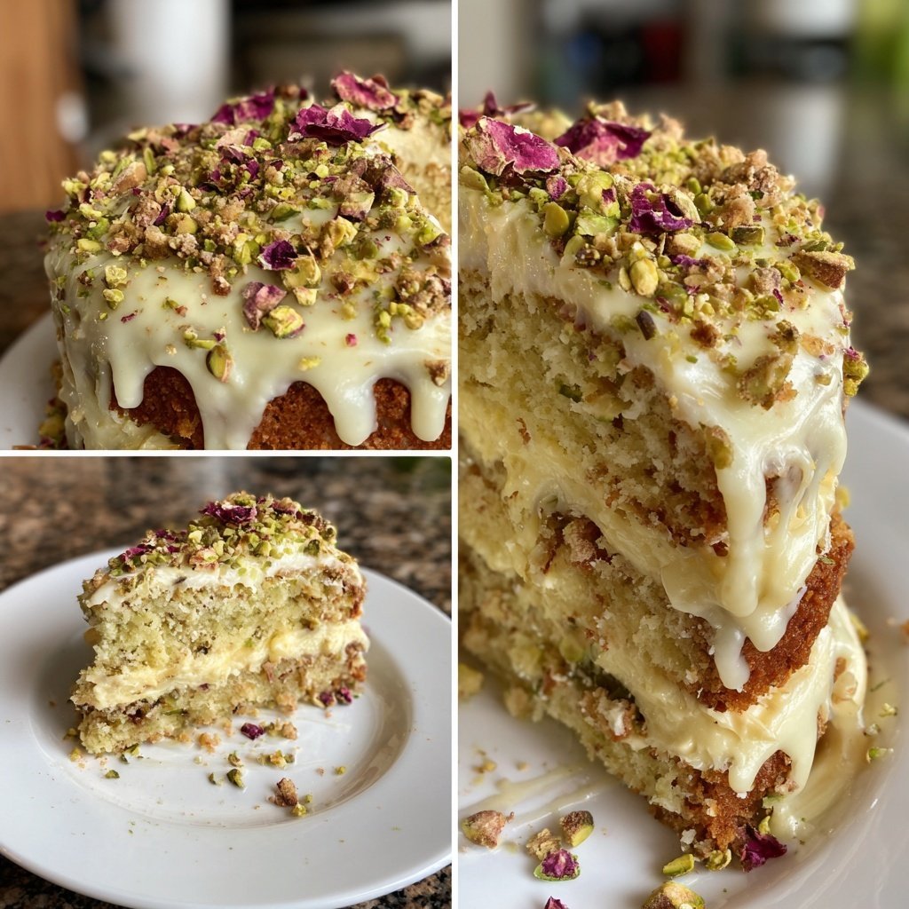 Capricorn Pistachio Rose Cake