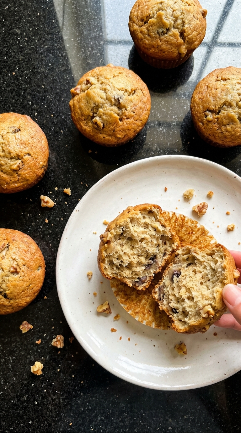 Fluffy Banana Nut Muffins