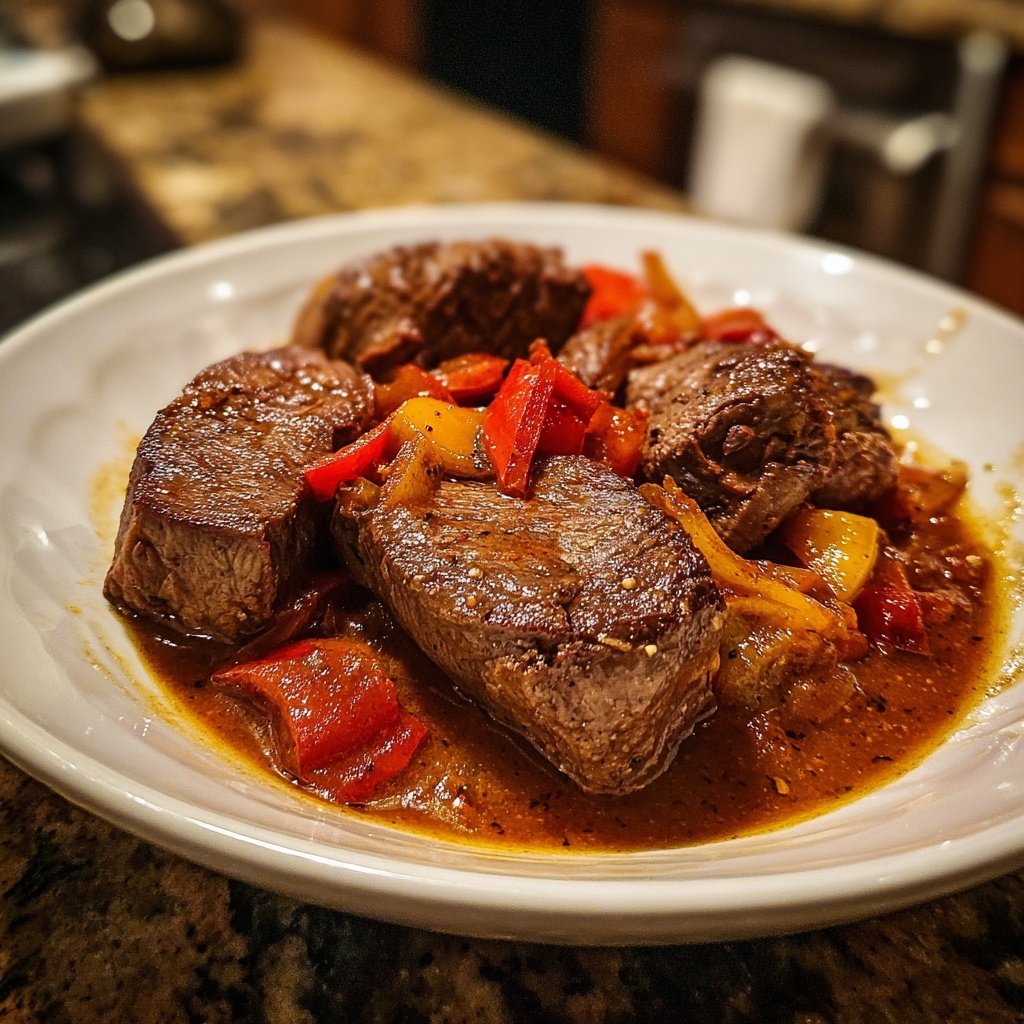 Steaks with Goulash and Sauce