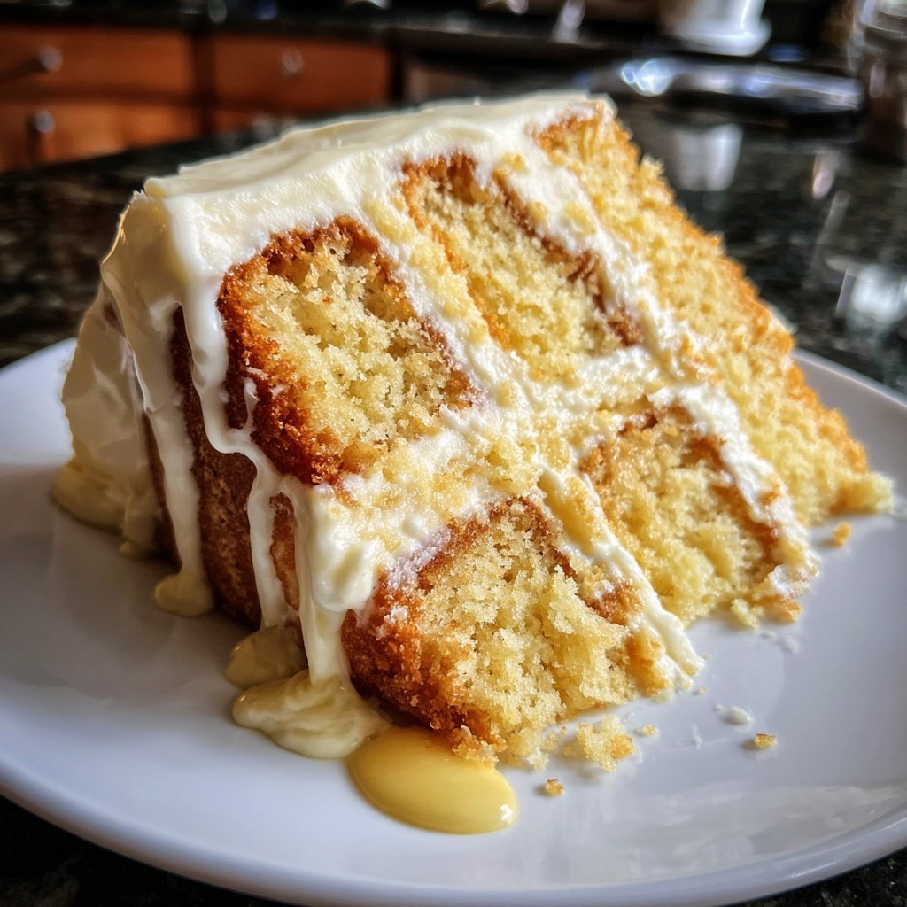 Vanilla Layer Cake with Creamy Vanilla Frosting