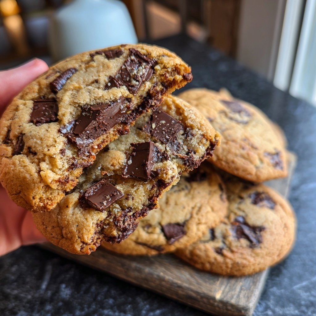 Brown Butter Dubai Chocolate Chip Cookies