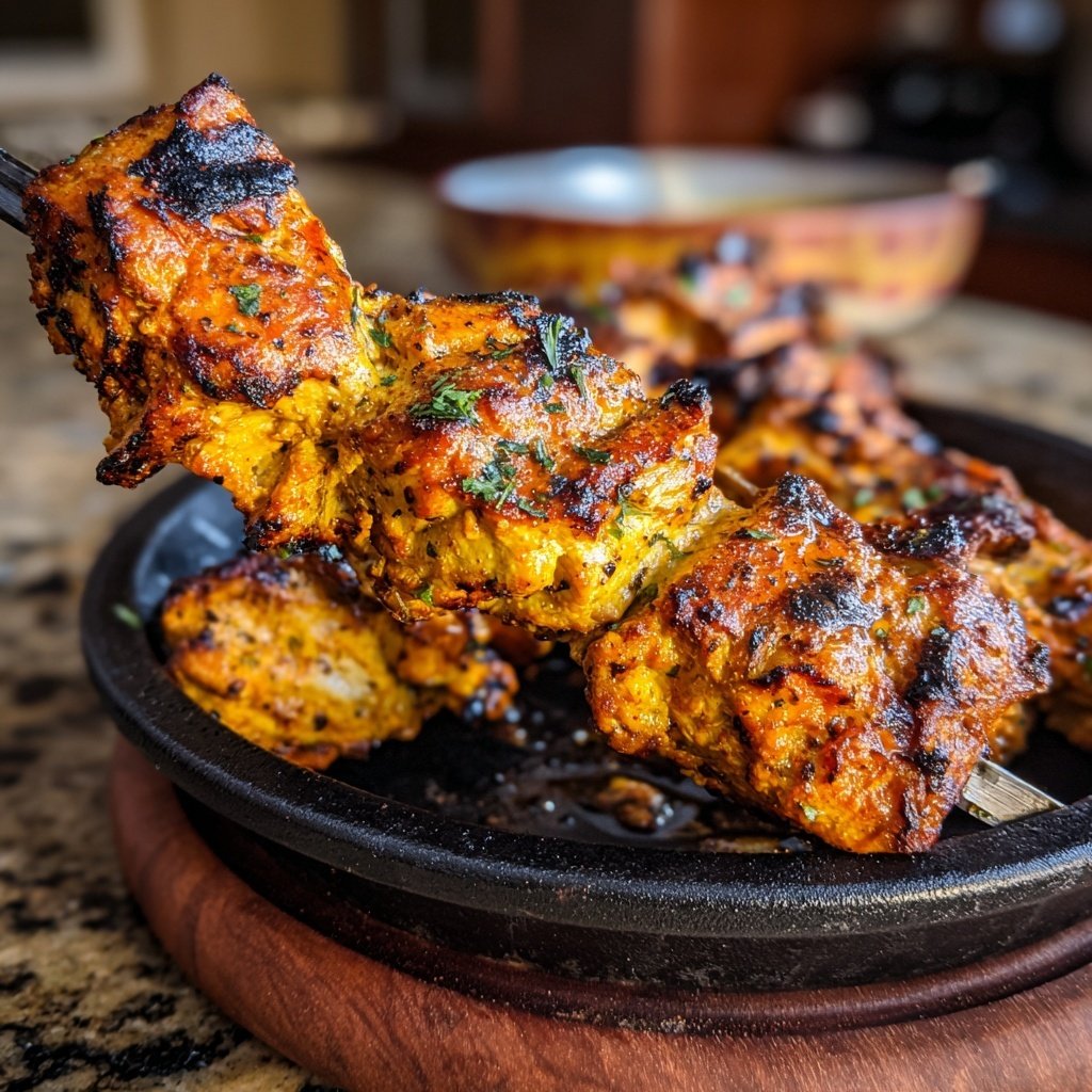 Chicken Kebabs with Marinade Grilled