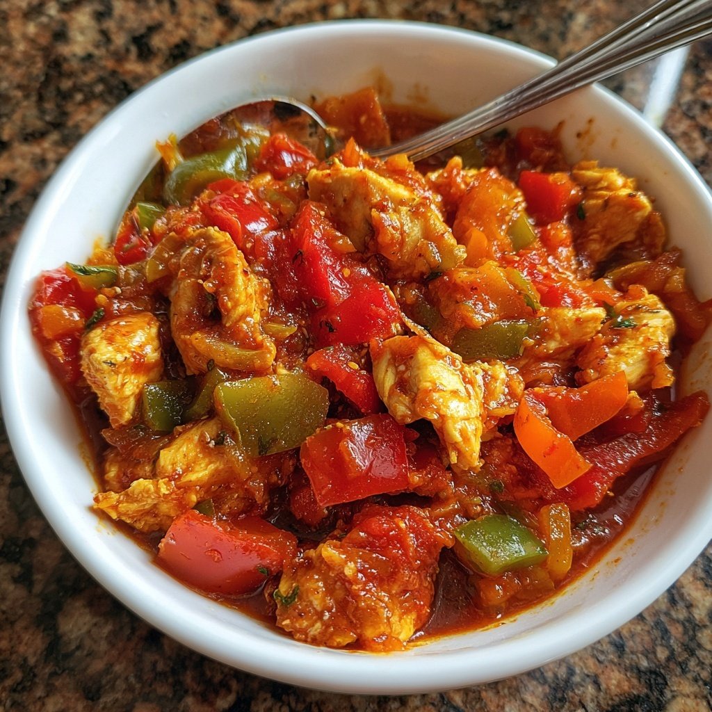 Chicken with Stewed Peppers Tomatoes