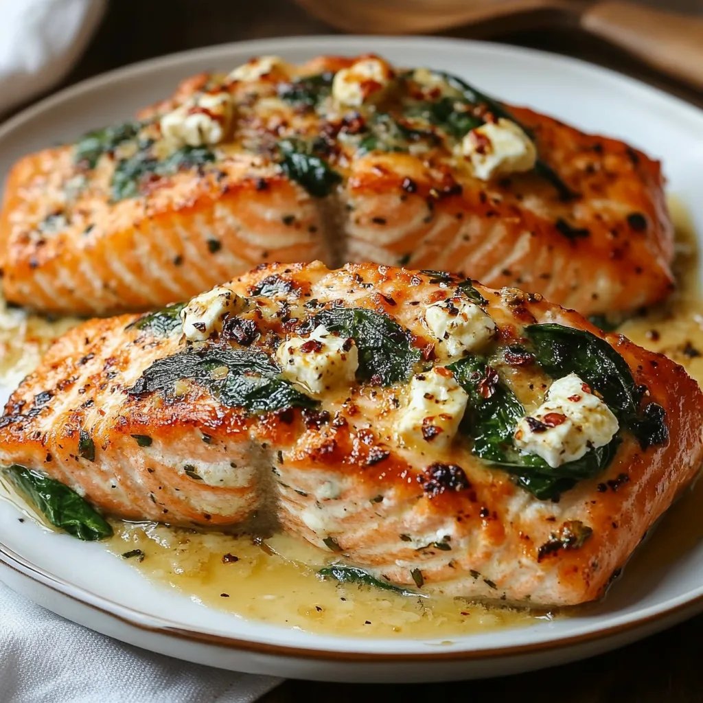 Baked Stuffed Salmon w/ Spinach & Feta: An Amazing Ultimate Recipe