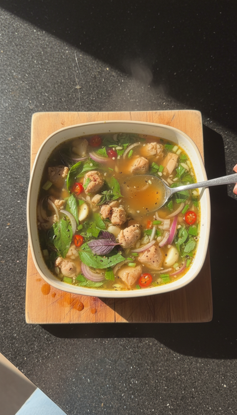 Thai Basil Chicken Soup