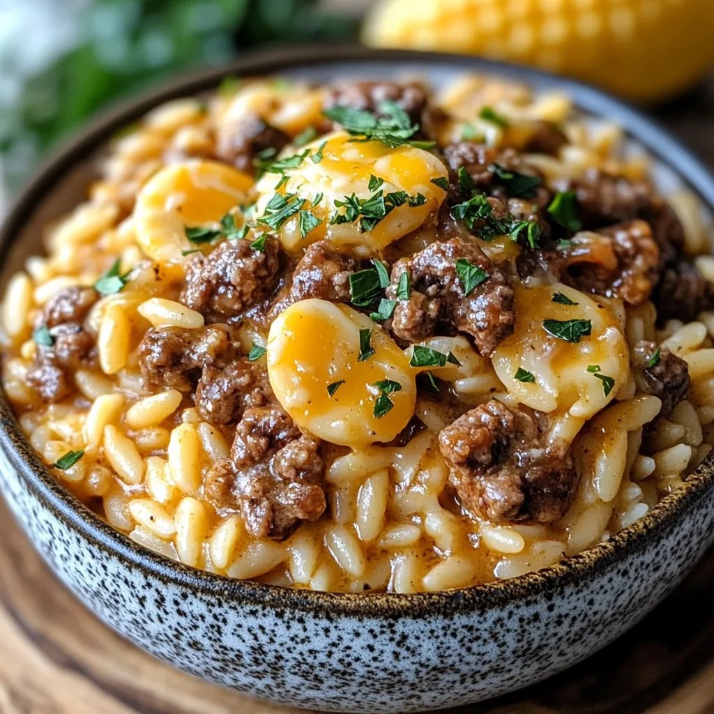 <p>One-Pot Cheeseburger Orzo Skillet: An Incredible Ultimate Recipe</p>