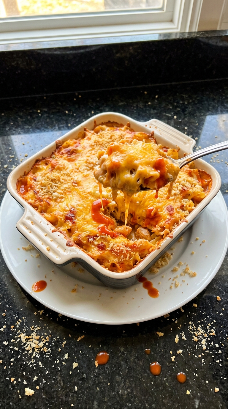 Buffalo Chicken Pasta Bake