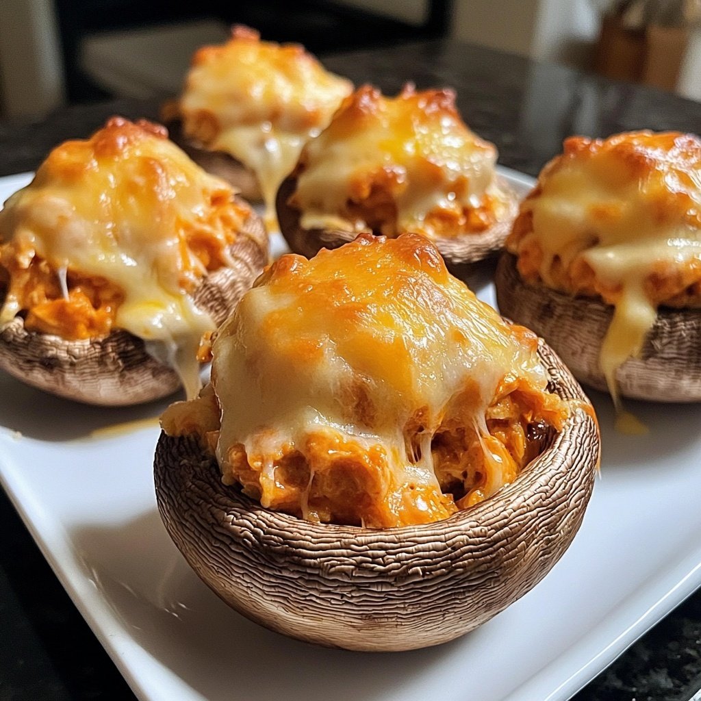 Buffalo-Stuffed Mushrooms