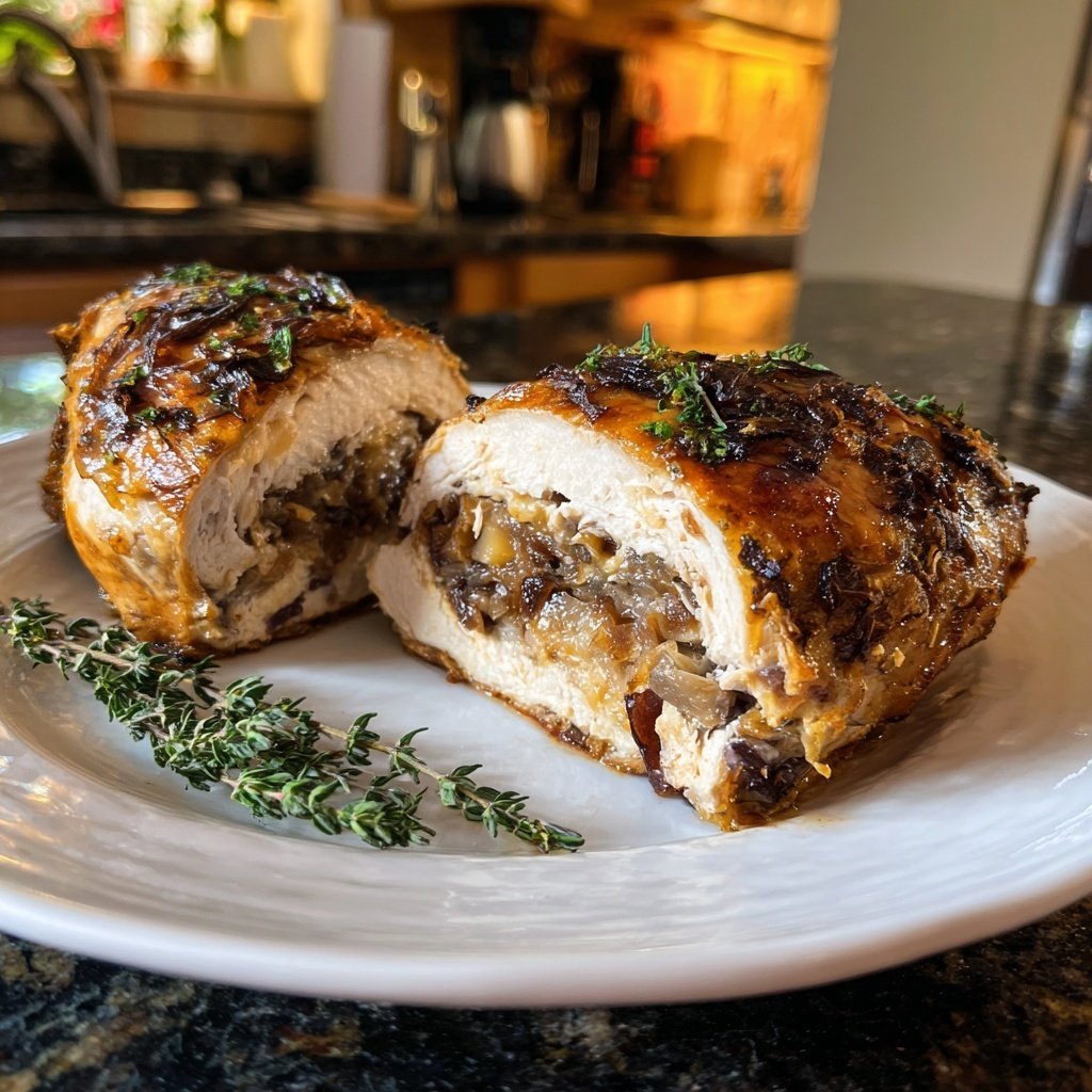 Savory Caramelized Onion Stuffed Chicken